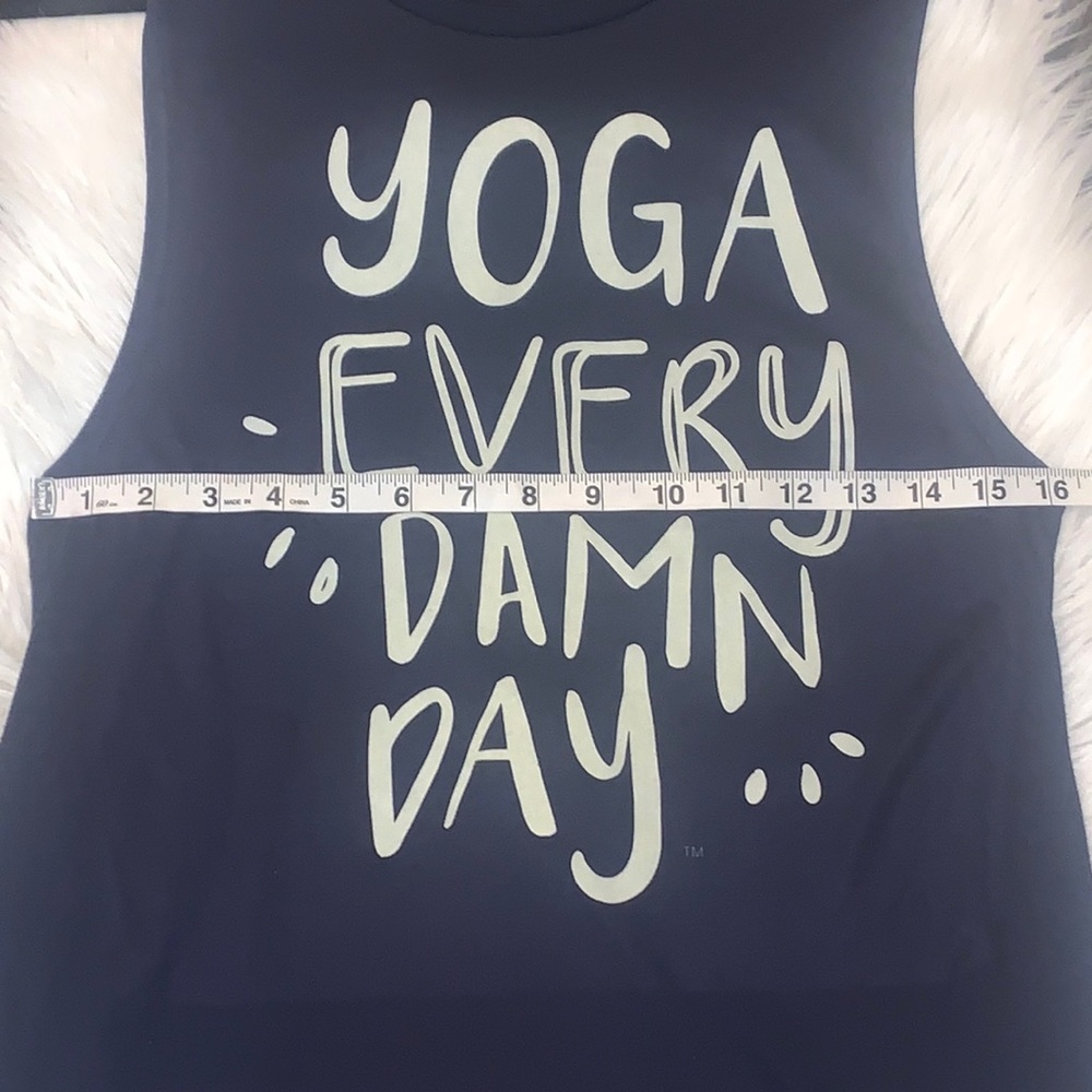 Yoga Every Damn Day - Yoga Girl - Navy Tank Size Medium - Picture 5 of 7